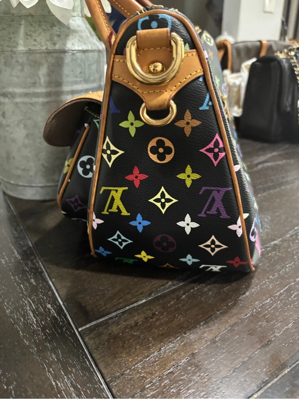 Louis Vuitton Black Murakami Rita Multicolor Monogram Shoulder bag